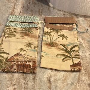 Tropical Print Fabric Pouches